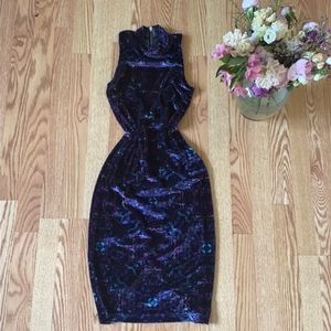 Ecoté Velvet High-Neck Bodycon Dress